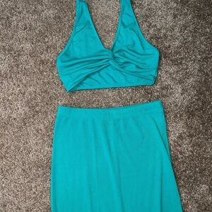 Teal Women's Skirt Set